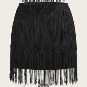 Fringe Trim Skirt